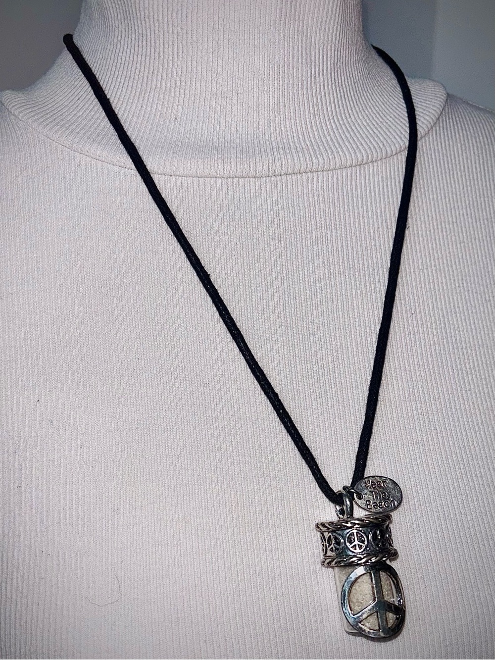 Beachcore Hippie Revival Peace Sand Jar Necklace - Picture 8 of 10